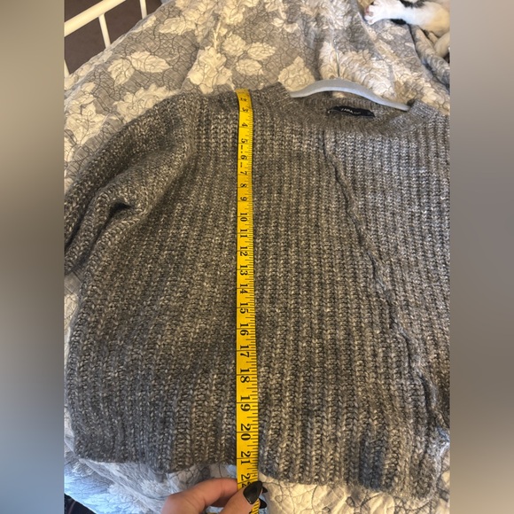 Zara Charcoal asymmetrical Knit Pullover sweater. - Picture 8 of 10